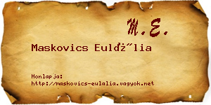 Maskovics Eulália névjegykártya